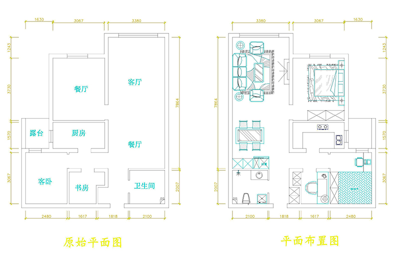 嘉都小區(qū)88平米純南戶型