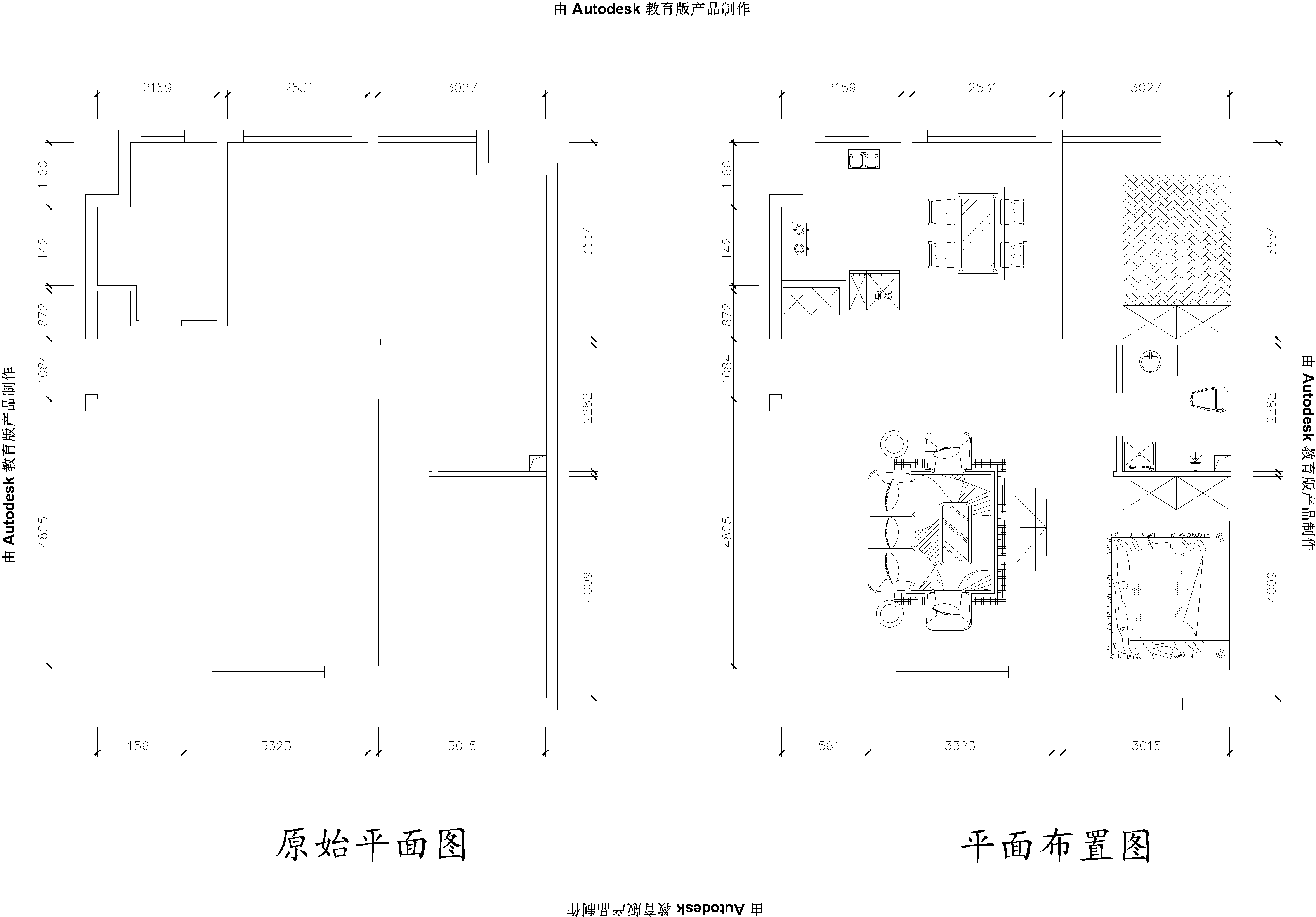 嘉都兩居室戶型圖及改造布置圖